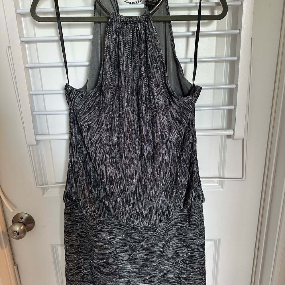 Laundry By Shelli Segal Gray Ruched Halter Sheath Dress
